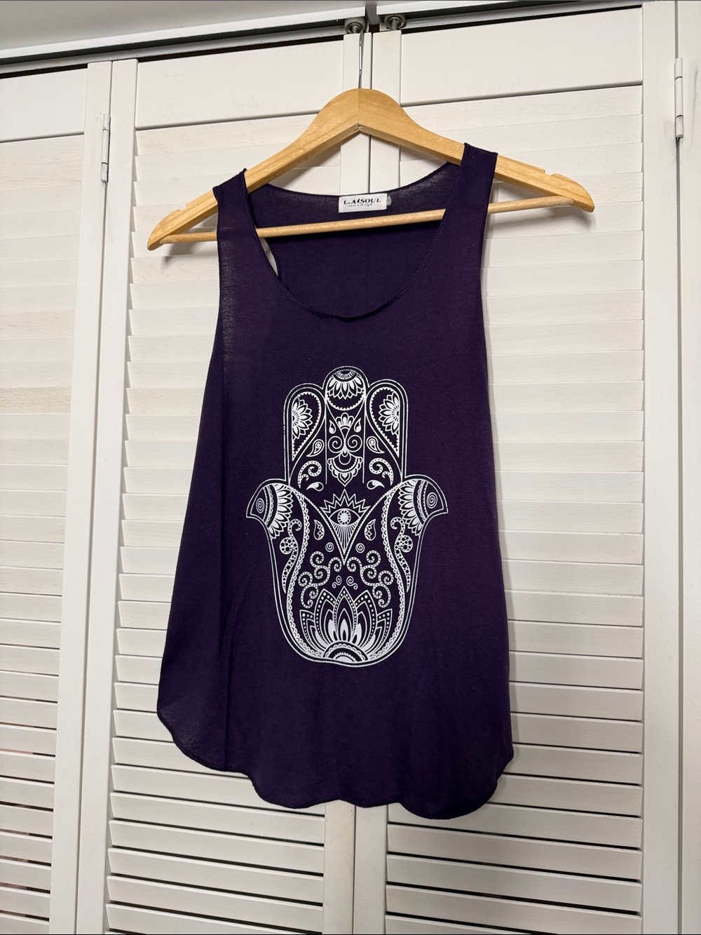 Purple Hamsa Graphic Sleeveless Tank Top